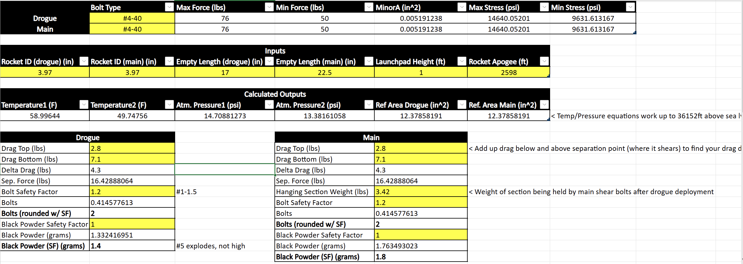Level 2 rocket flight and recovery calculations
